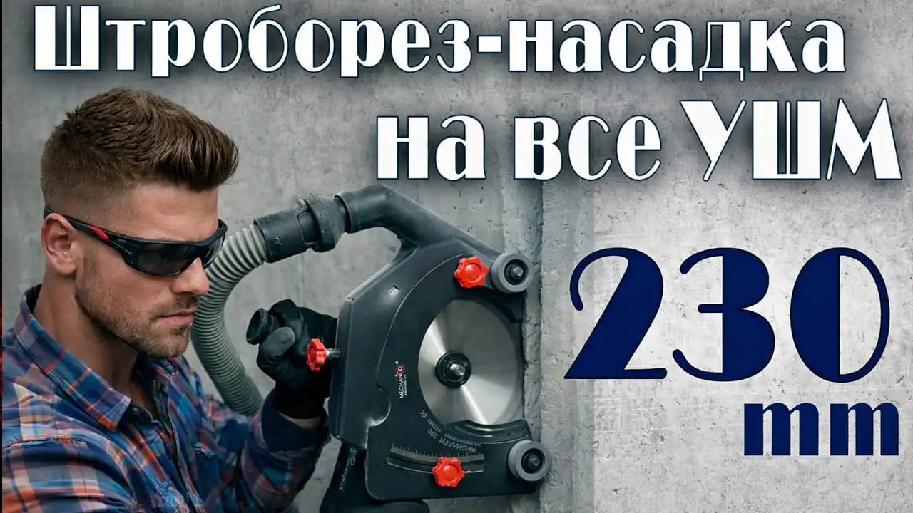 Видео: штроборез-насадка Mechanic Air Chaser 230 для УШМ