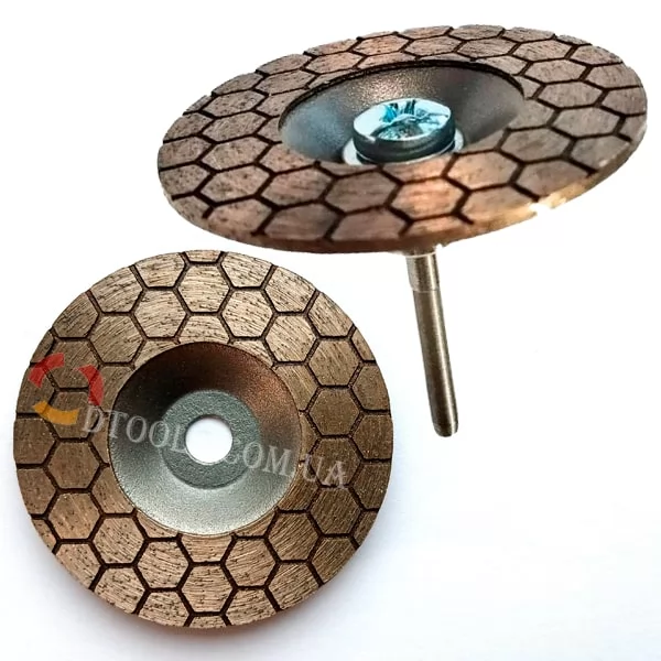 иск Distar Nectar 45 мм для Proxxon - общий вид с шестигранным алмазным слоем