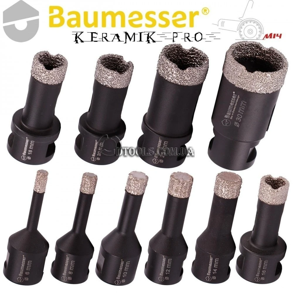 Вакуумные сверла по плитке Baumesser Keramik Pro на УШМ